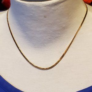Vintage 14" Vendome Gold Tone Omega Chain Necklace Classic Simple Fashion Design